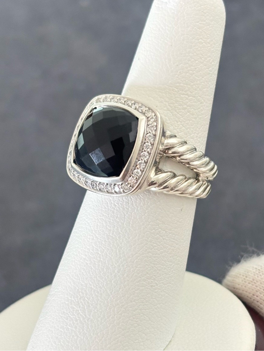 David Yurman 11mm Albion Ring with Black Onyx & Diamonds 6.5